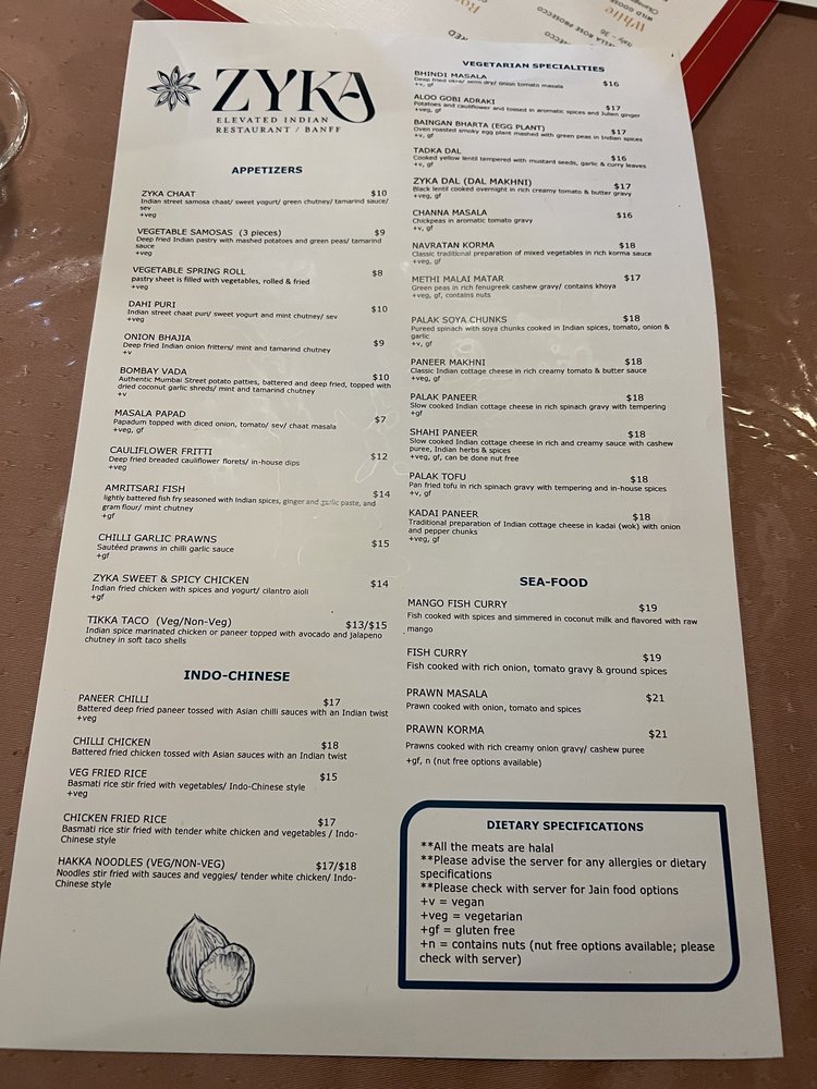 Zyka Elevated Indian Restaurant Banff, Banff Menu, Reviews (318