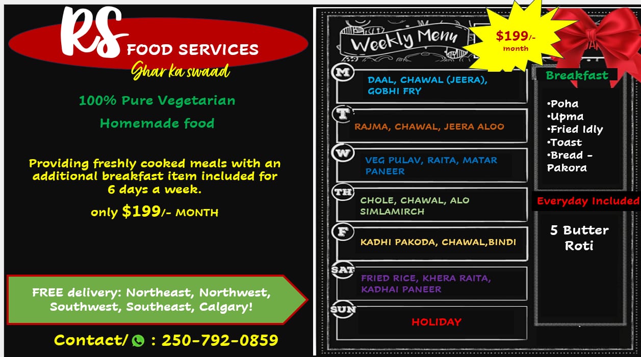 RS FOOD SERVICES Menu