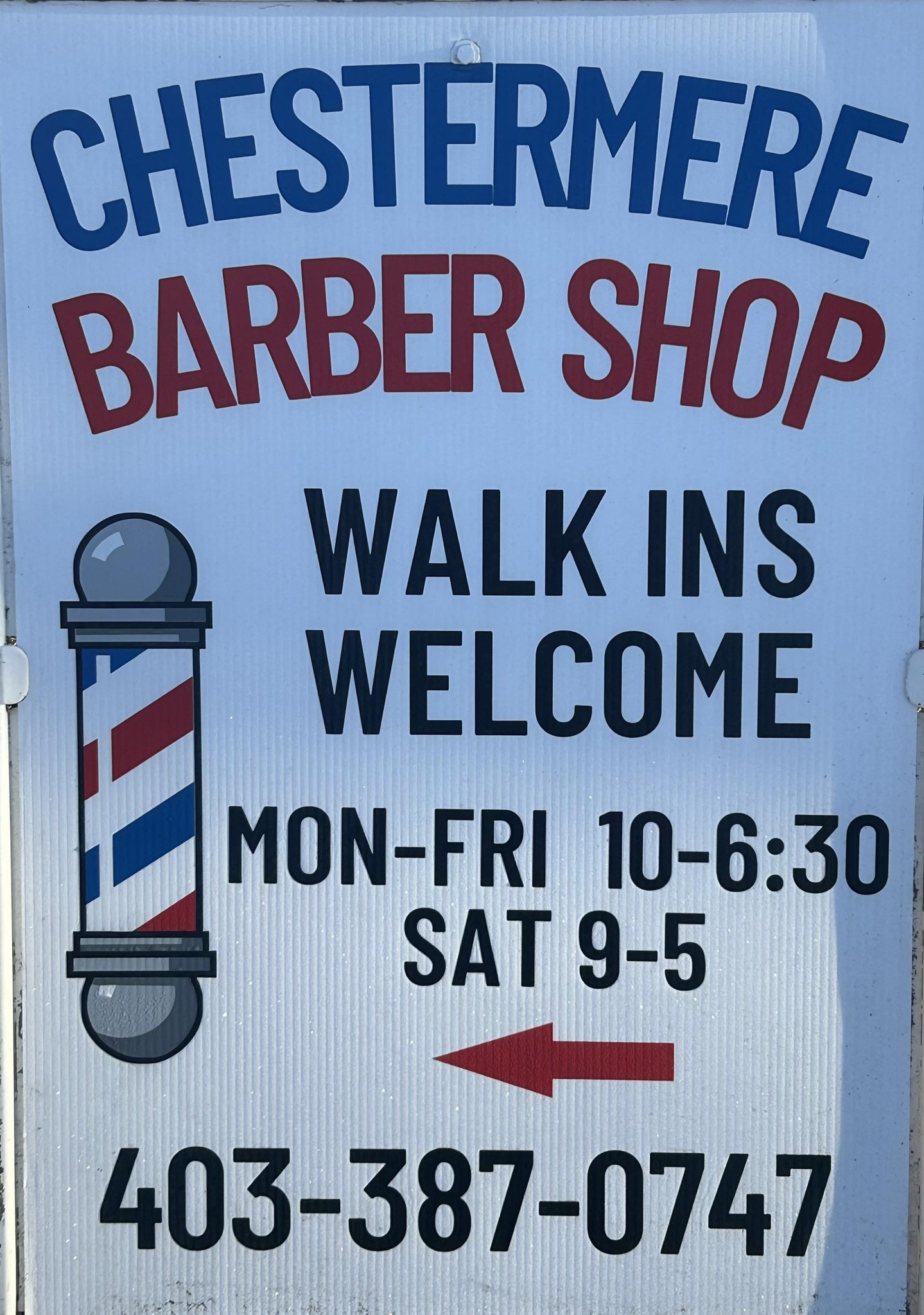 Chestermere Barber Shop 300 Merganser Dr W, Chestermere Alberta T1X 1B2