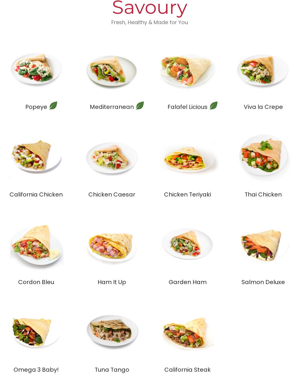 Crepe Delicious Menu