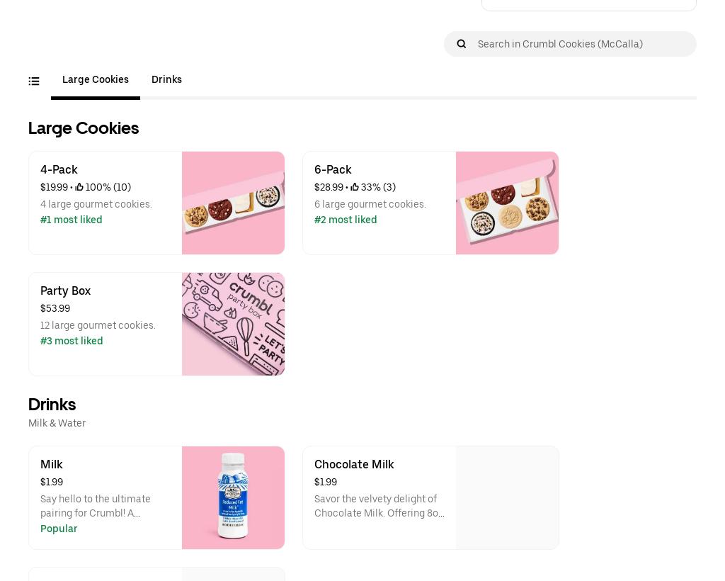 Crumbl Cookies - McCalla Menu