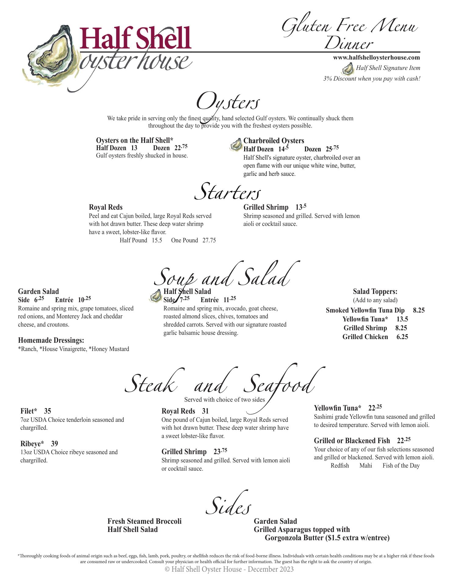 Half Shell Oyster House 417 3rd Ave SW, Cullman