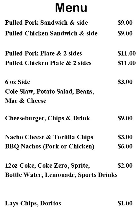 JC's BBQ Menu