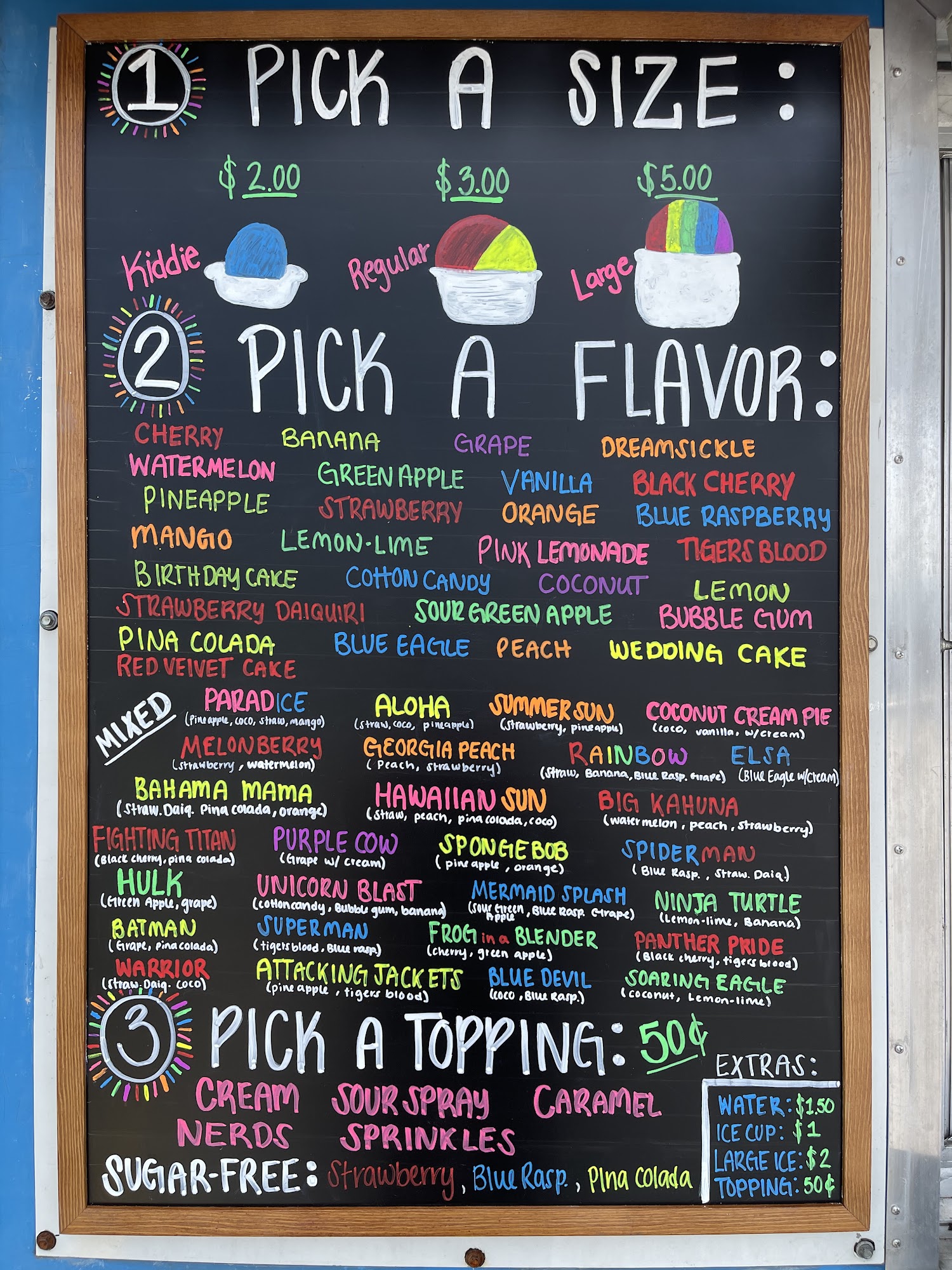 Southern ParadICE Menu