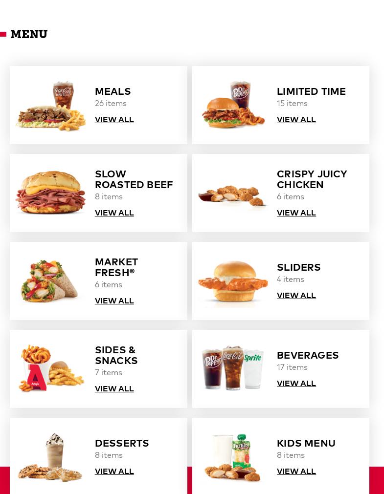 Arby's Menu