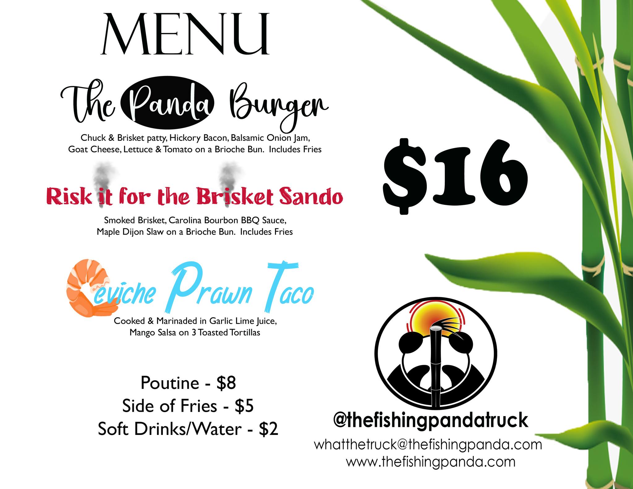 The Fishing Panda Food Truck & Catering Menu