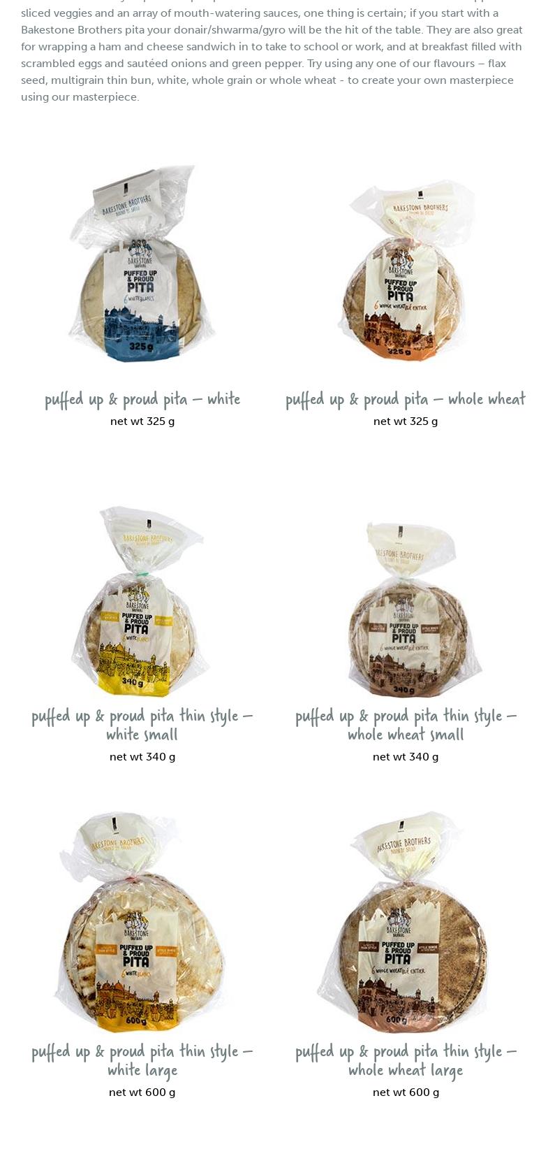 Bakestone Brothers Menu