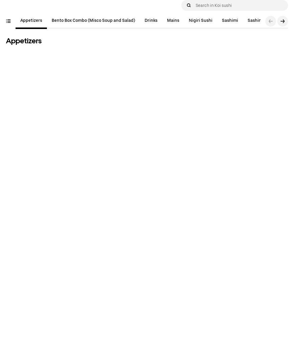 Koi Sushi Menu