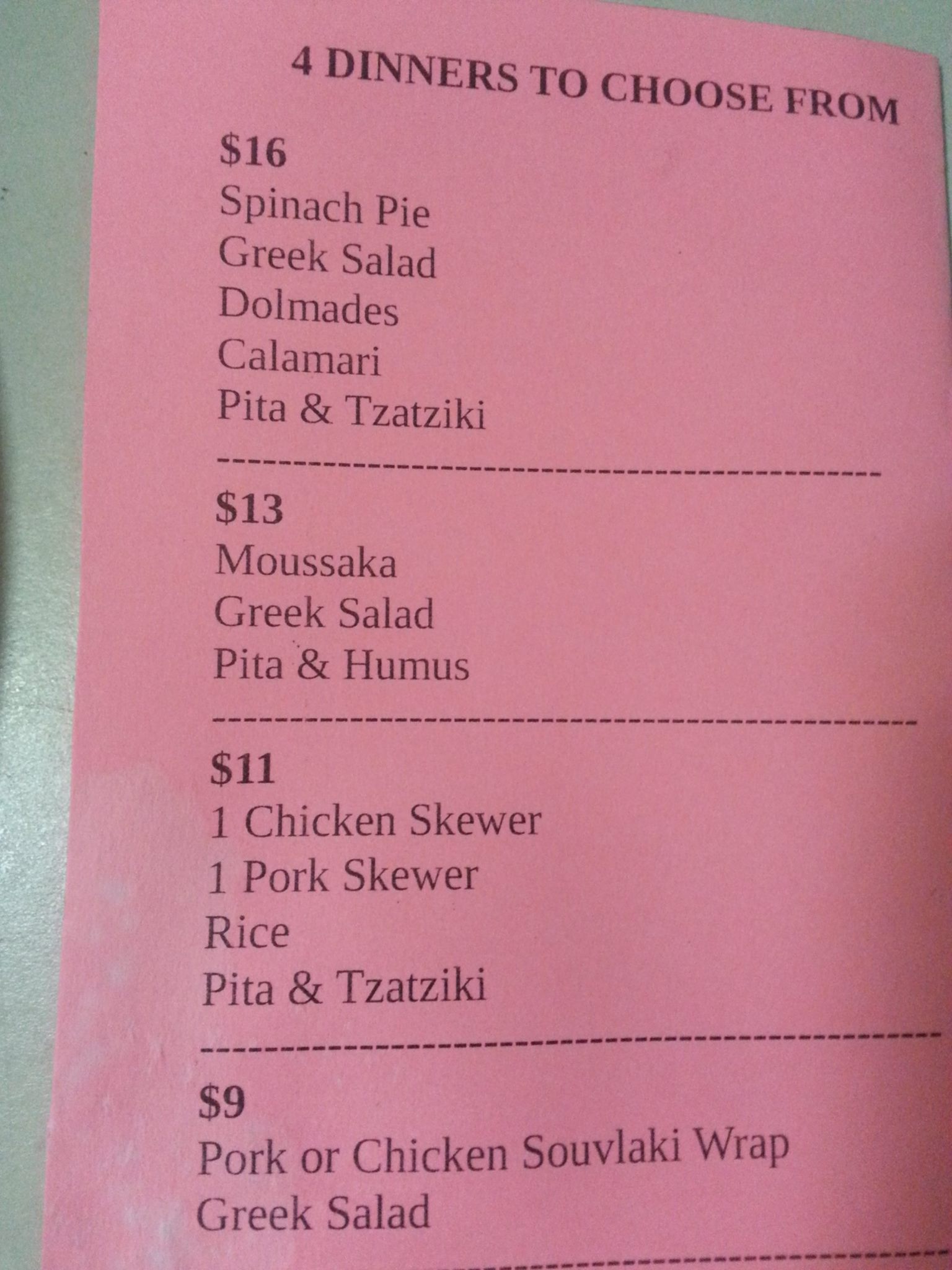 Sporty Grill & Pizza Menu