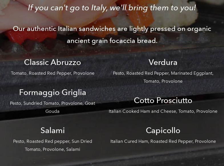 D’Angelo Estate Winery & Guest House Menu