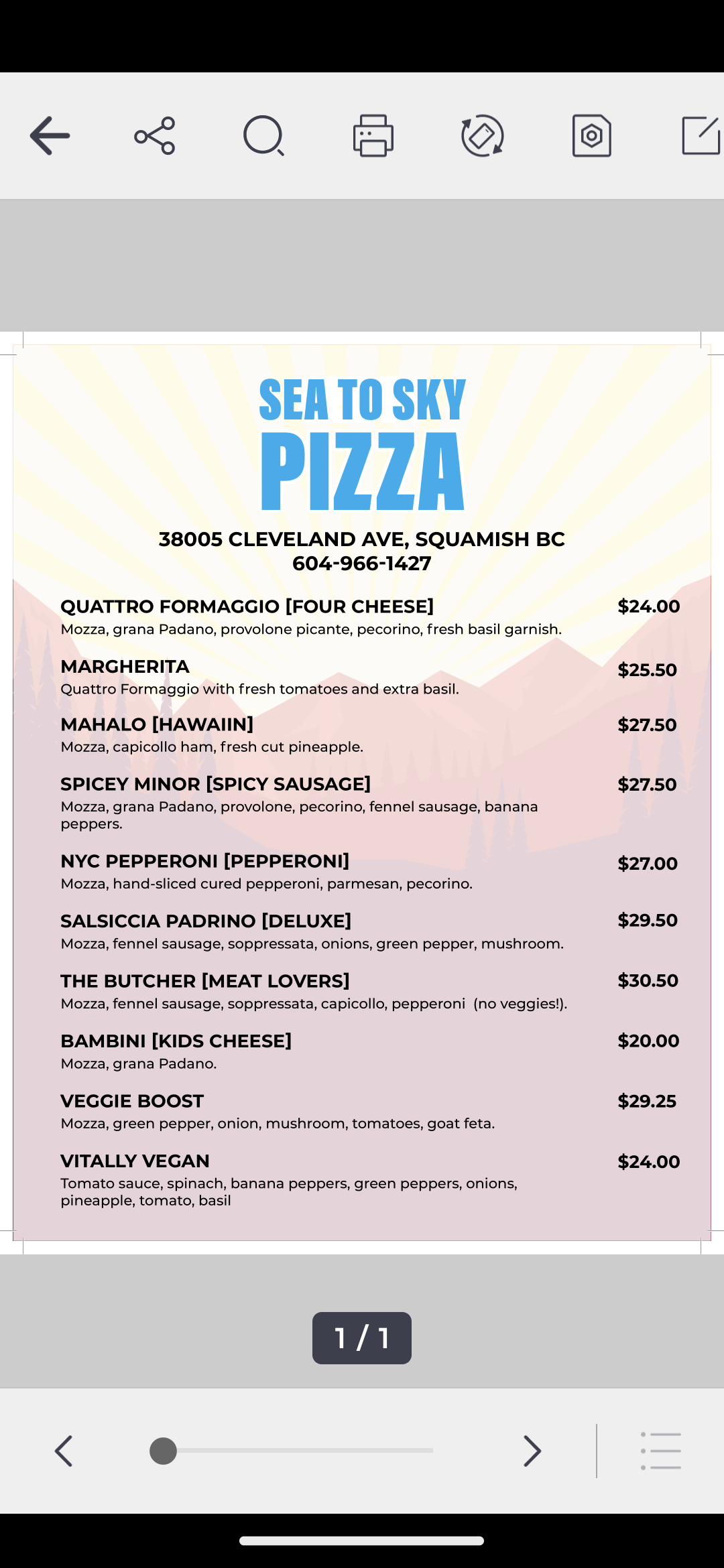 Sea to Sky Pizza Inside the Cleveland Tavern Bar, 38005 Cleveland Ave, Squamish, BC V8B 0C3