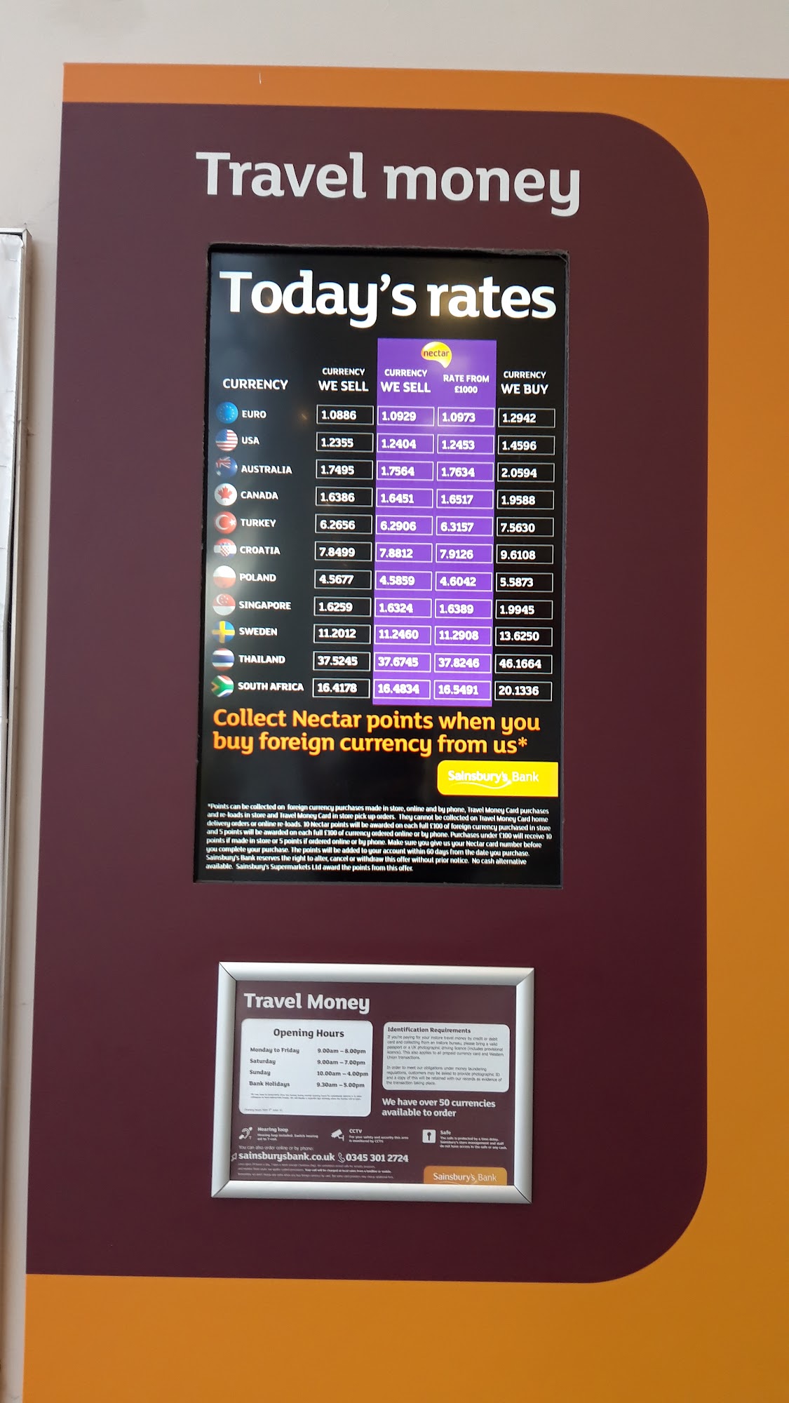 Sainsbury's Bank Travel Money Reading