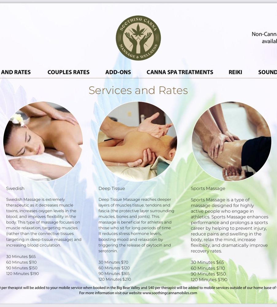 Soothing Canna Massage & Wellness 40585 Big Bear Blvd #4, Big Bear Lake California 92315