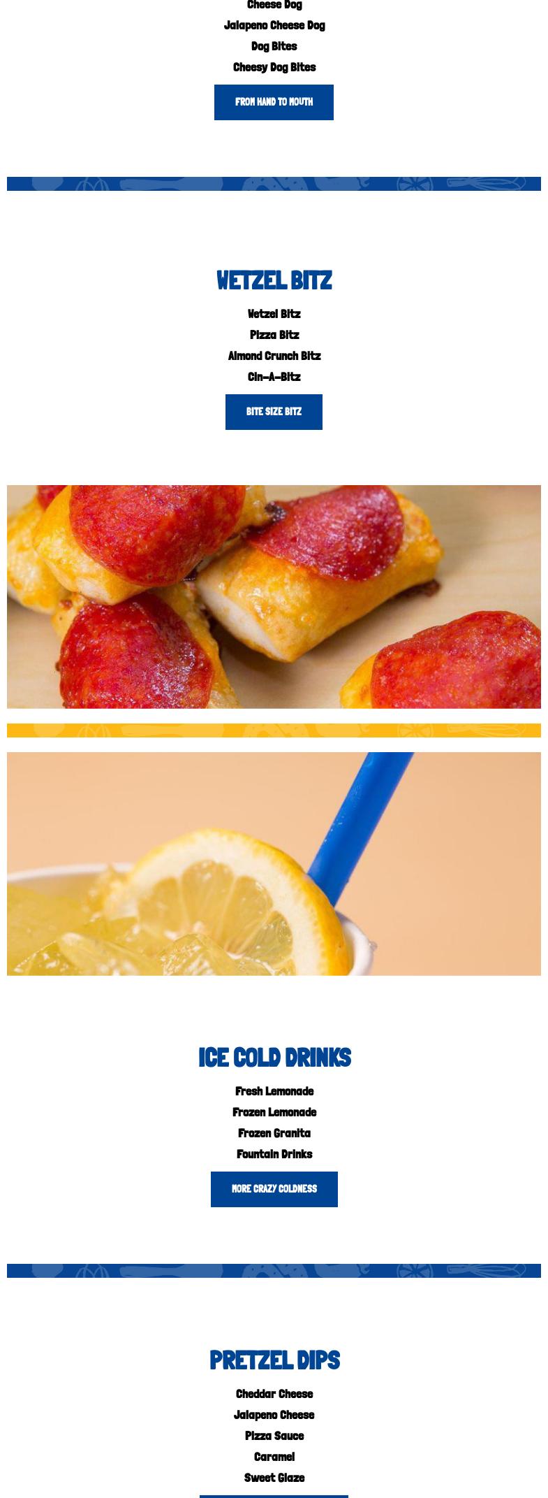 Wetzel's Pretzels Menu