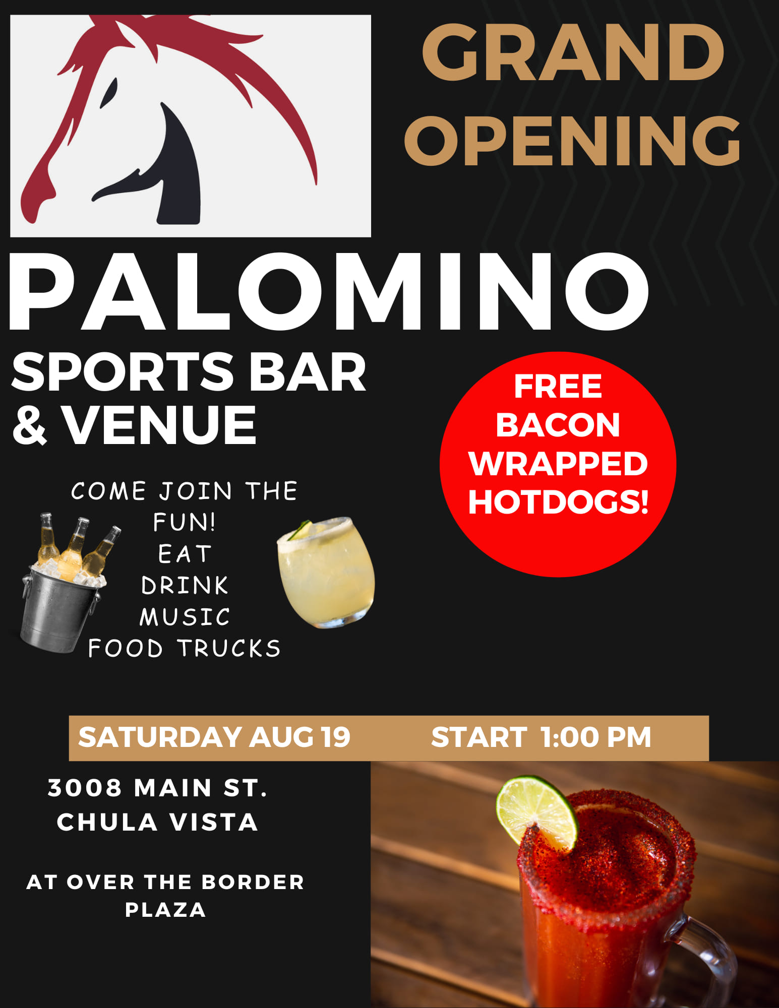 Palomino sports bar & venue Menu