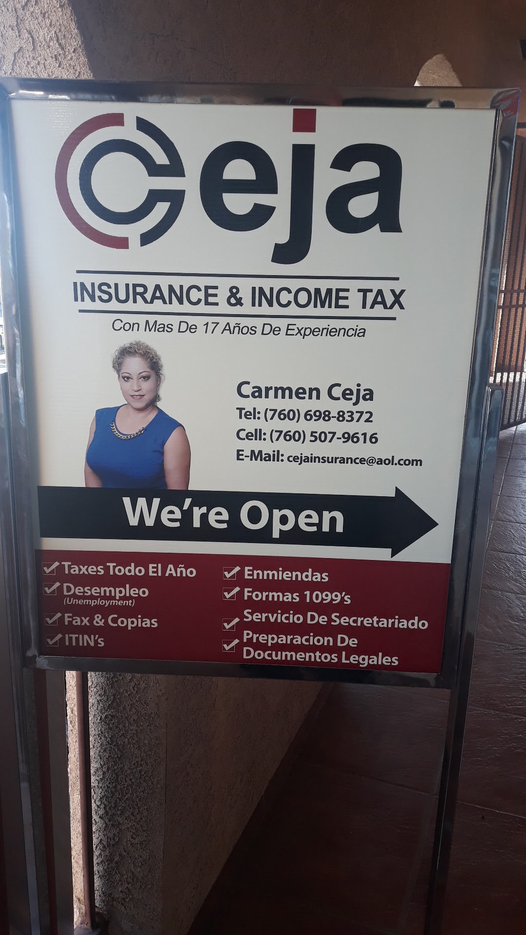 Ceja Insurance & Income Tax 49613 Cesar Chavez St suite b-103, Coachella California 92236