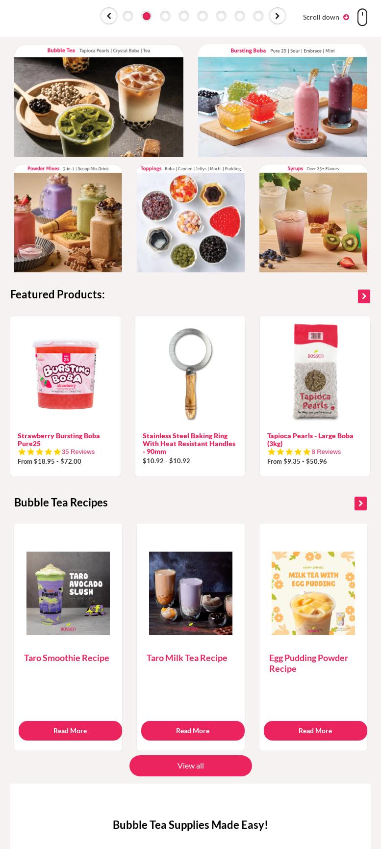 Bossen West, Inc. Menu