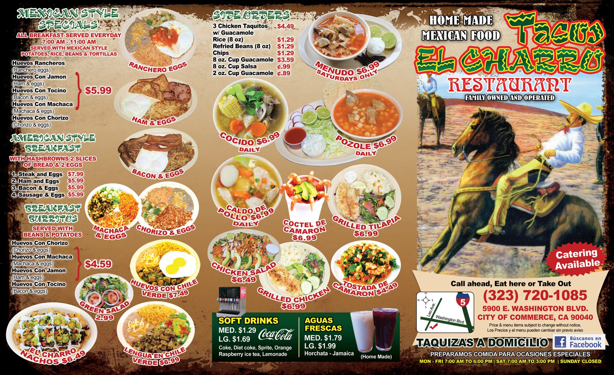 Tacos El Charro Menu