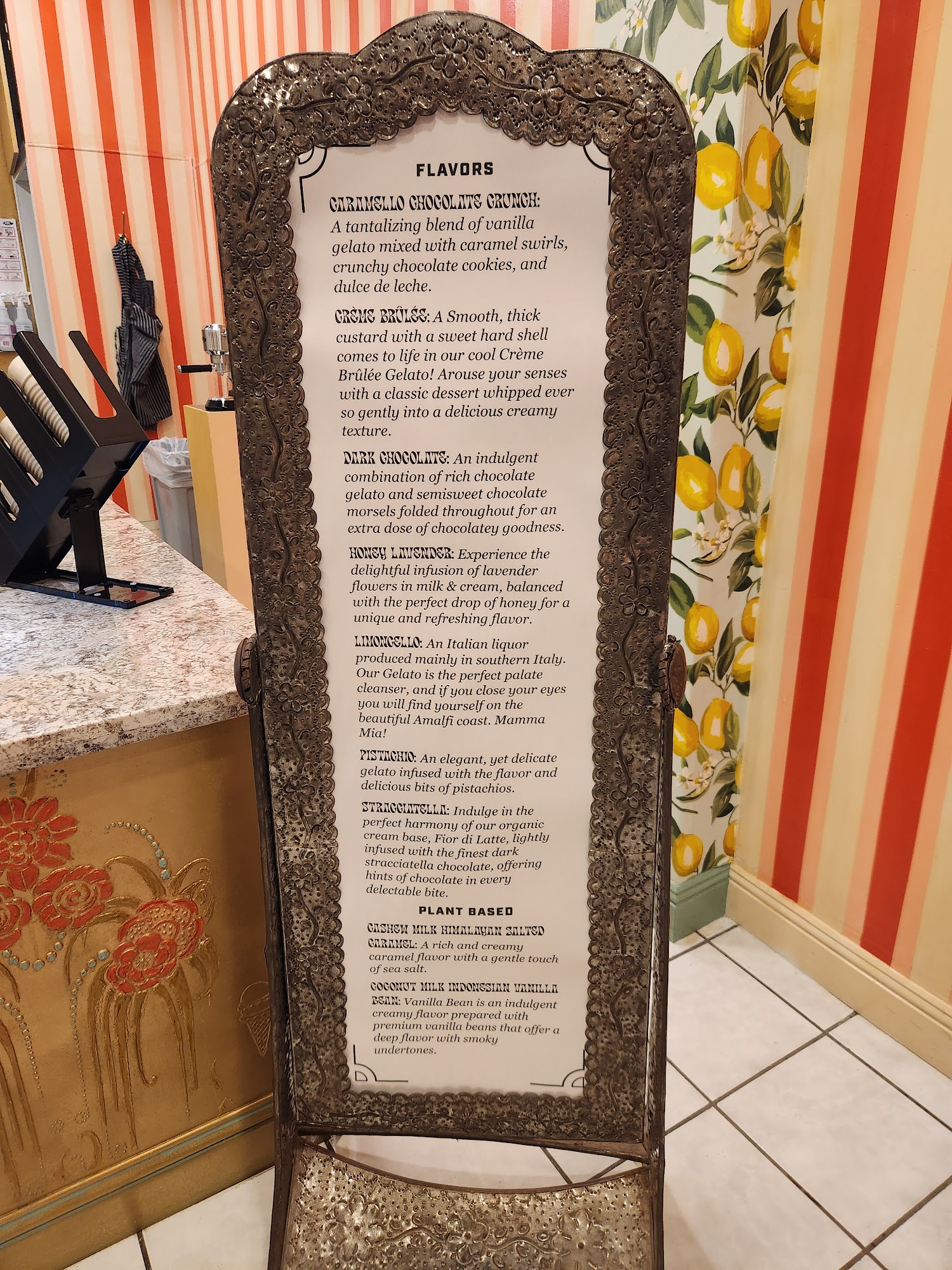 Gelateria Del Centro Menu