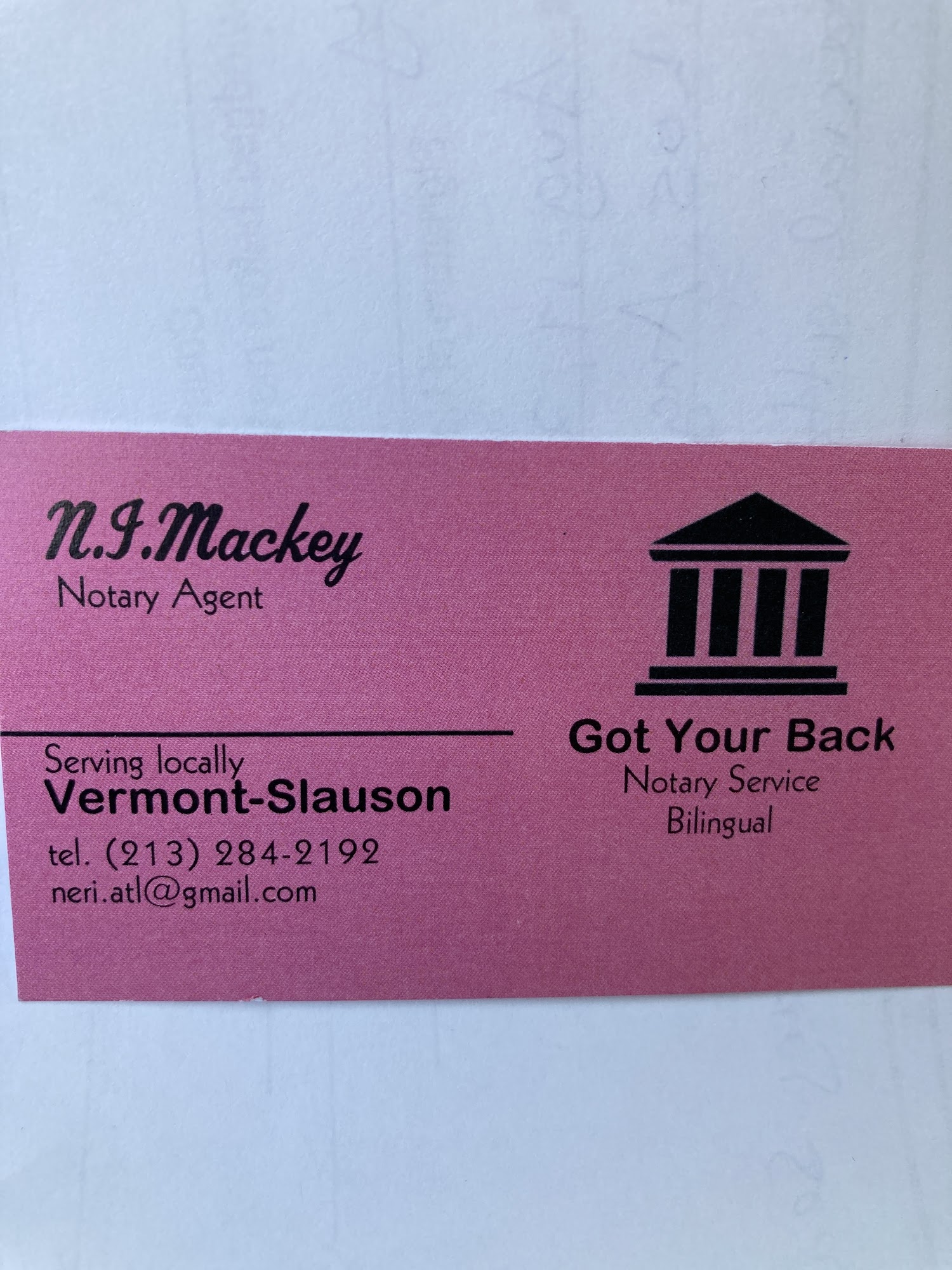 Vermont- Slauson Got Your Back Traveling Notary Service