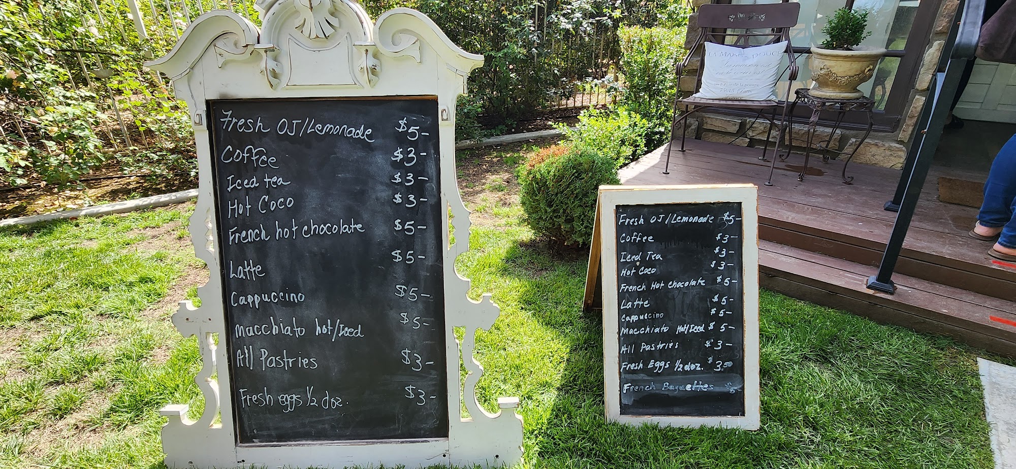 My French Farm Menu