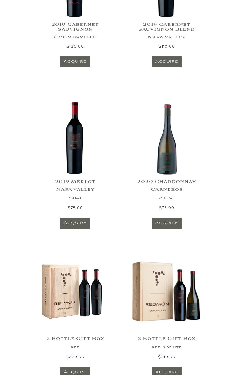 Redmon Wines Menu