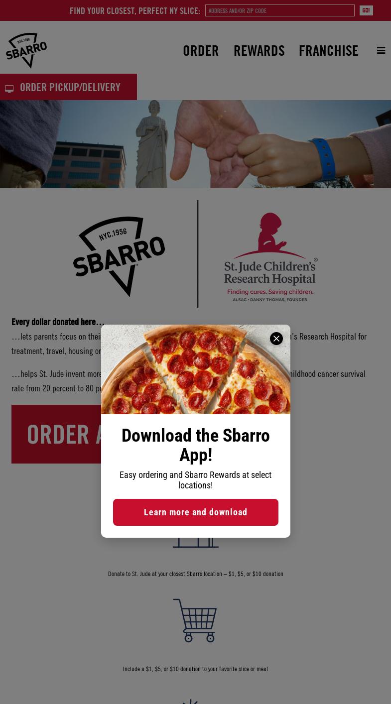 Sbarro Menu