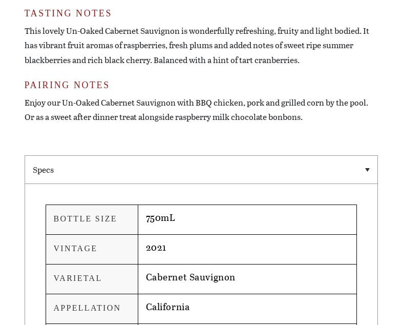River Road Family Vineyards And Winery Menu