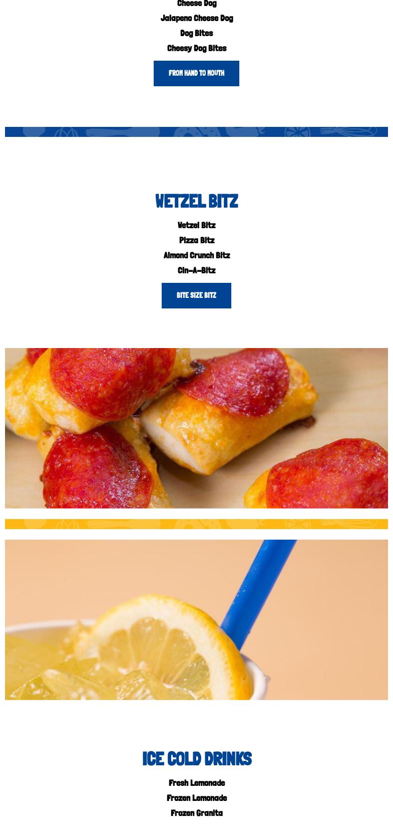 Wetzel's Pretzels Menu