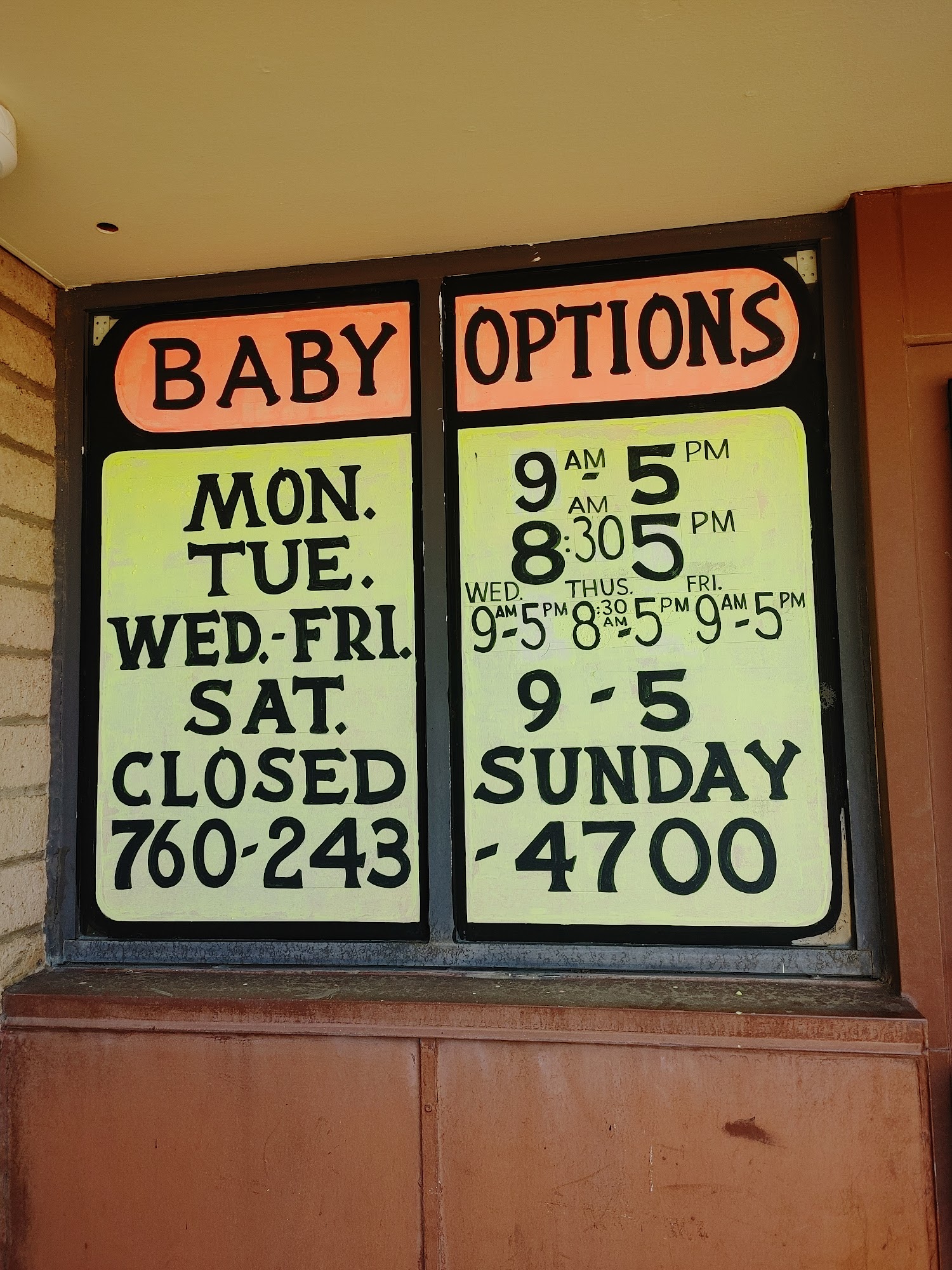 Baby Options Nutrition Center (WIC Store)