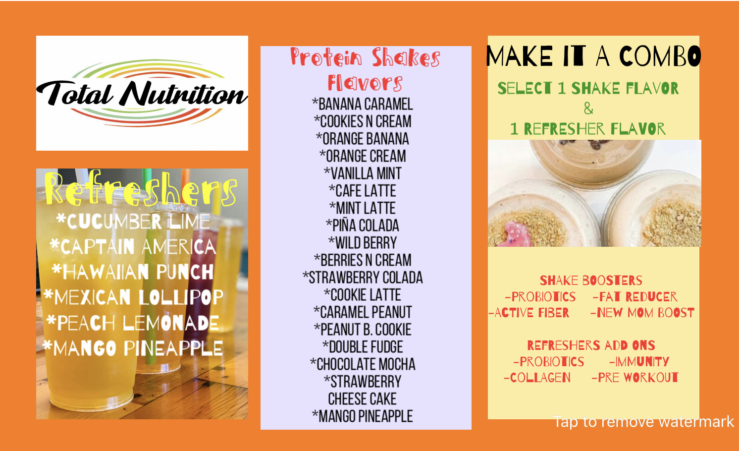 TOTAL NUTRITION Menu