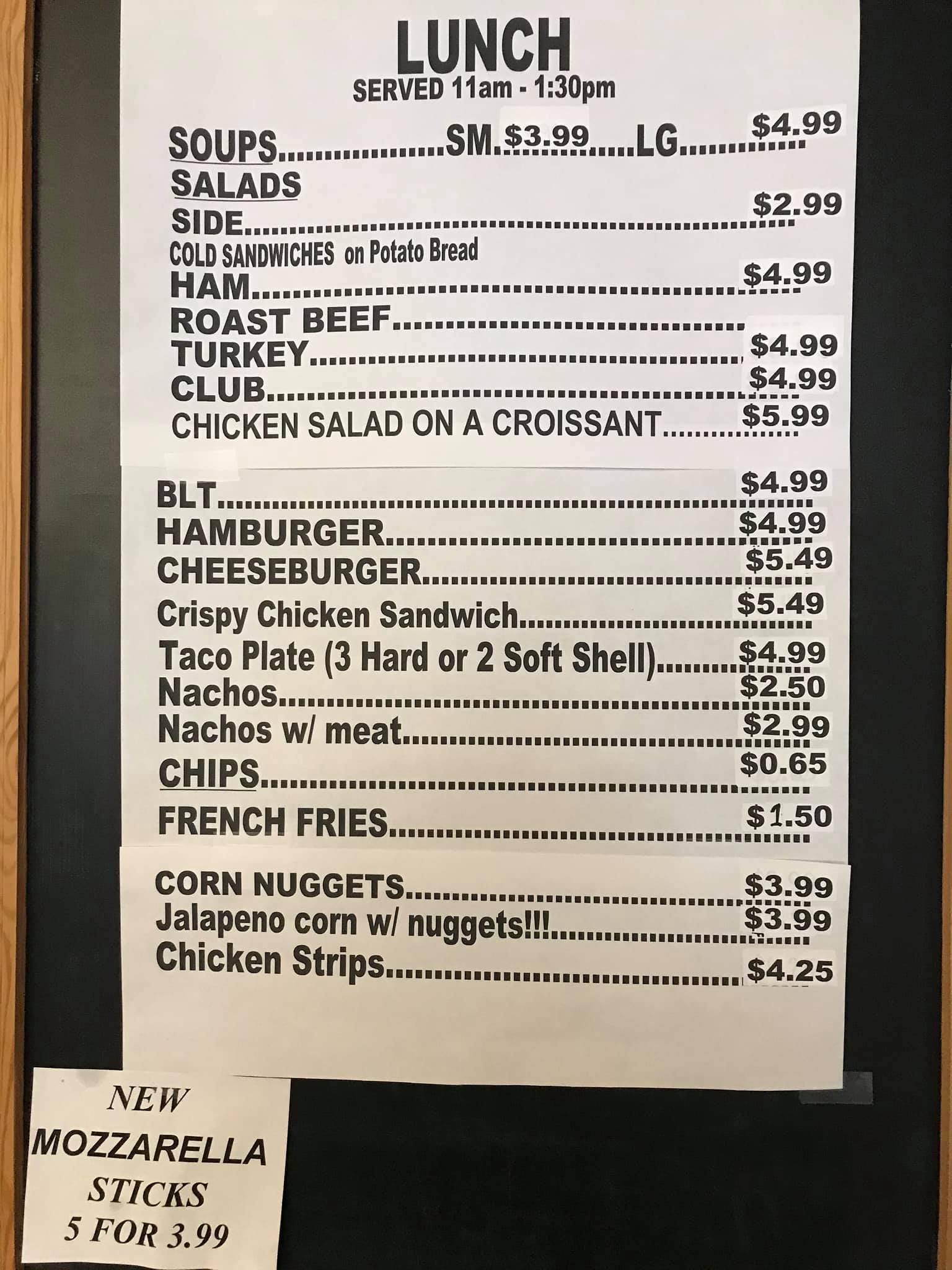 Daylight Donuts Menu