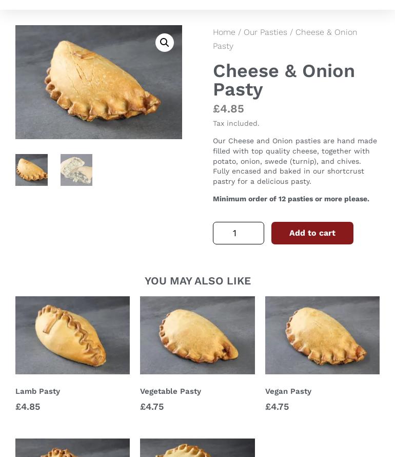 Pengenna Pasties Menu