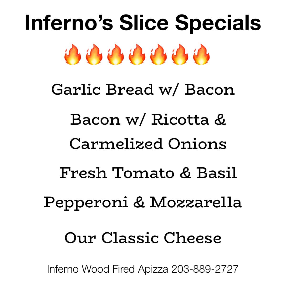 Rolling Inferno Menu