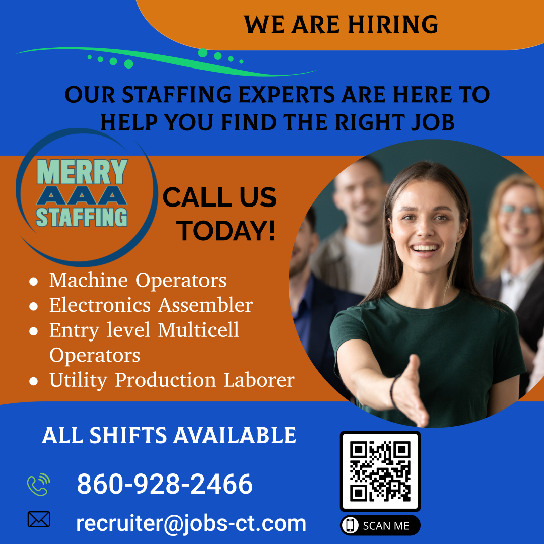 Merry AAA Staffing 213 Kennedy Dr, Putnam Connecticut 06260