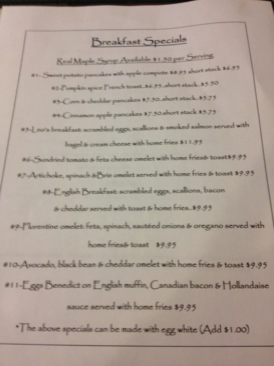 The Station House Menu