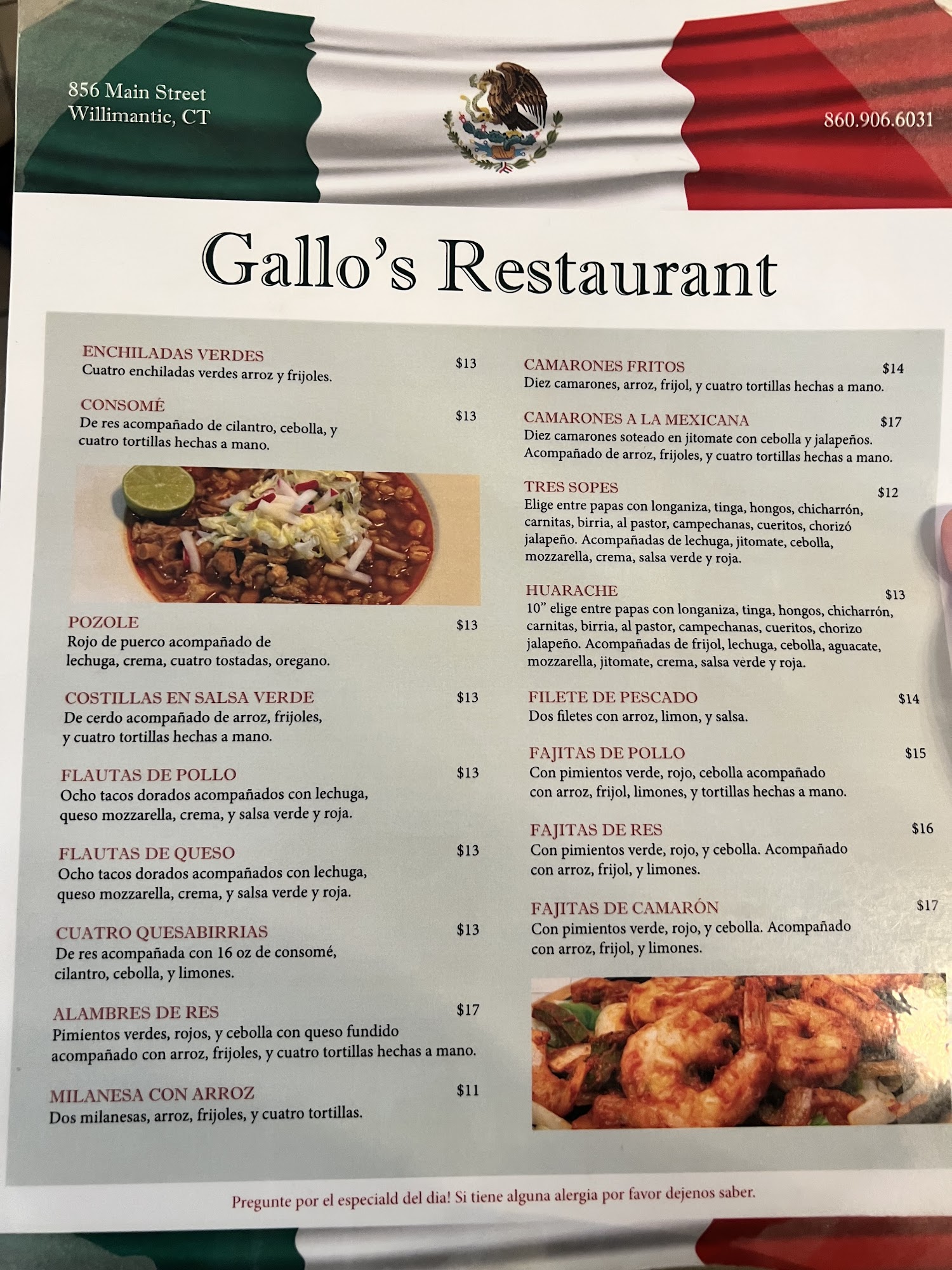 Gallo's Restaurant 856 Main St, Willimantic, CT 06226