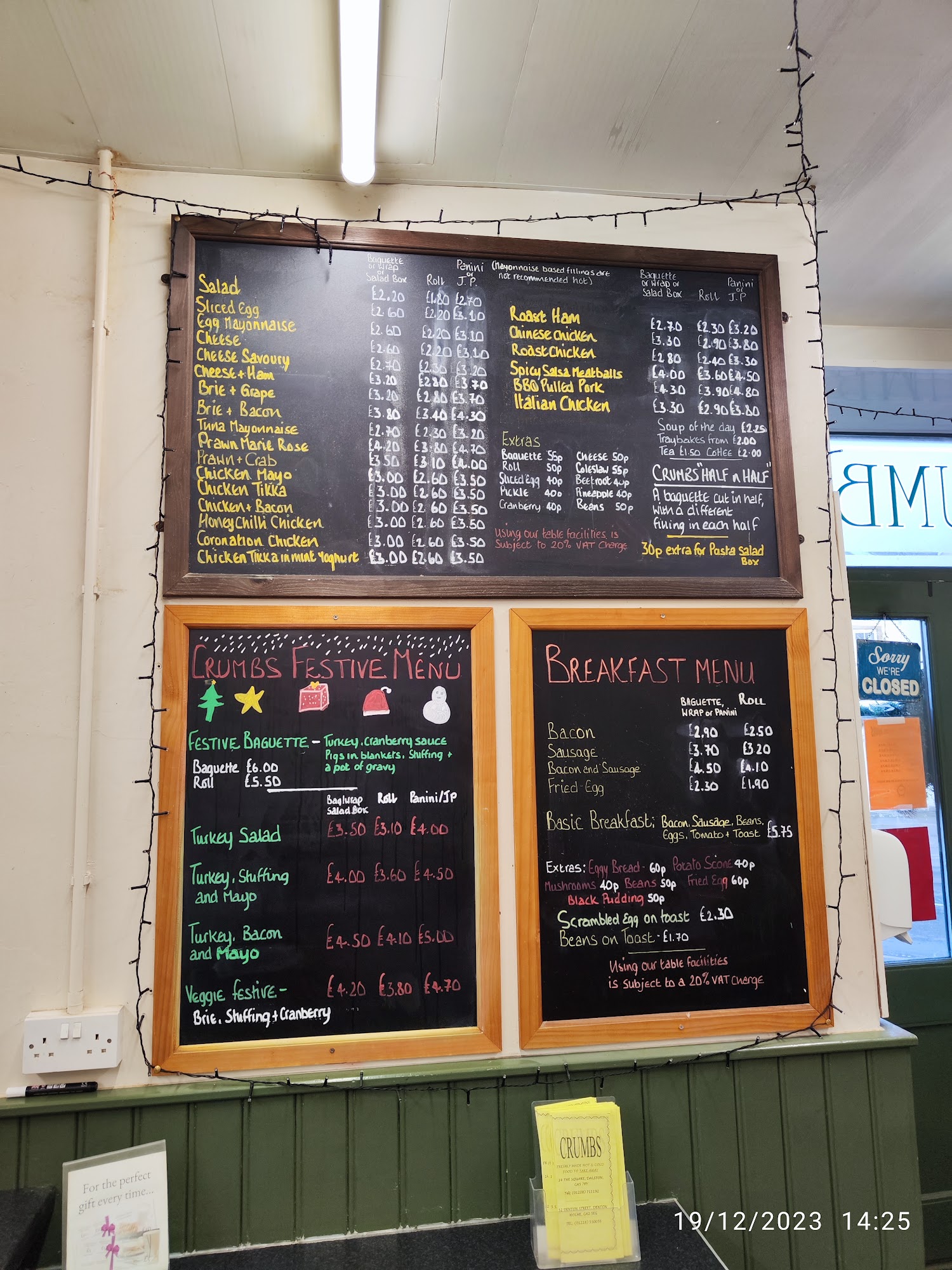 Crumbs Menu