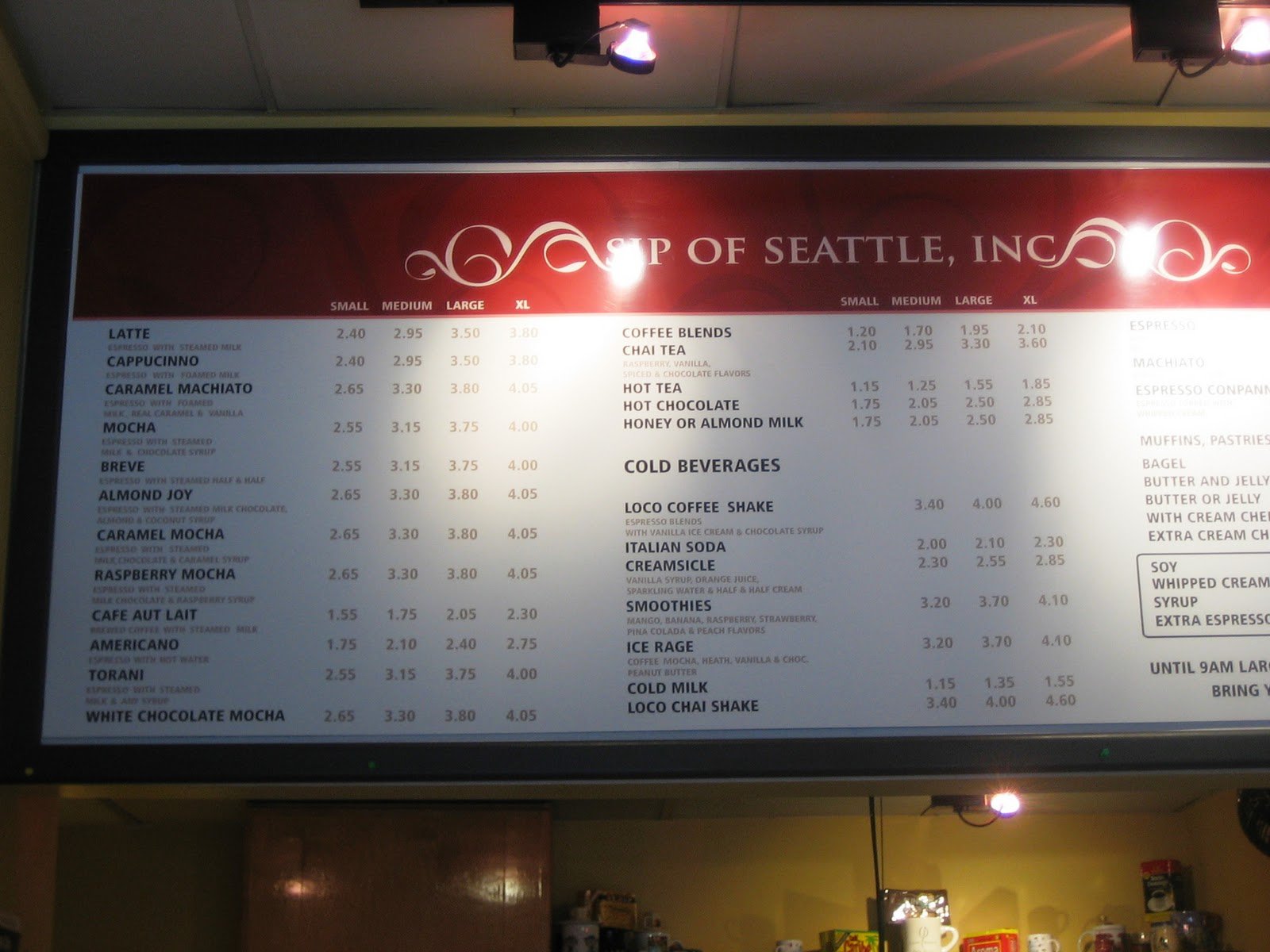 1120 G St NW Garage Menu