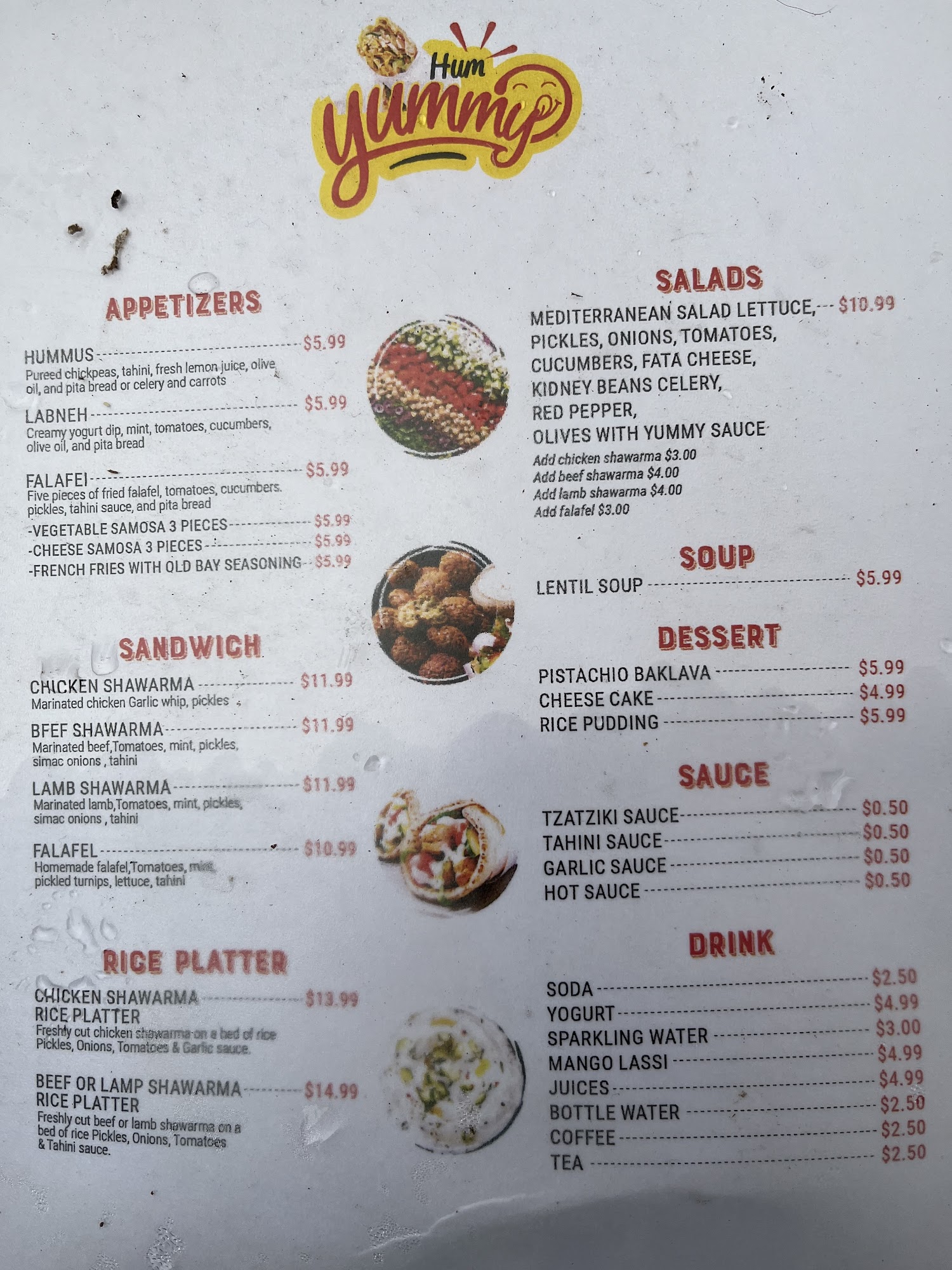 Yammay's Menu