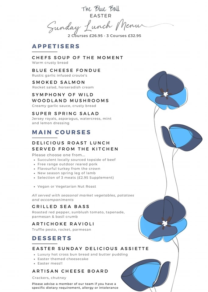 The Blue Ball Menu