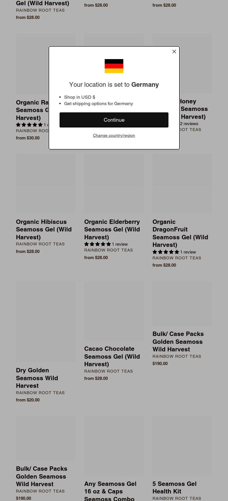 Rainbow Root Teas Menu