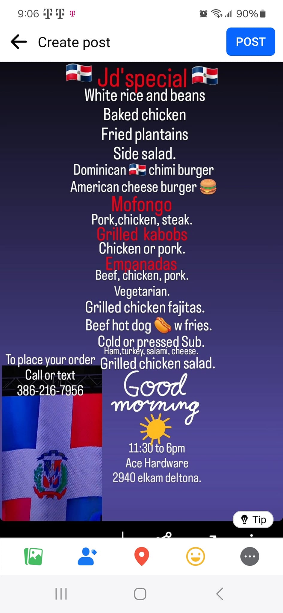 JD'LICIOUS FOOD TRUCK Menu