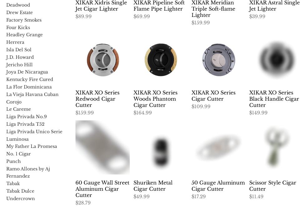 Goombahs Cigar Lounge on Madeira Beach Menu