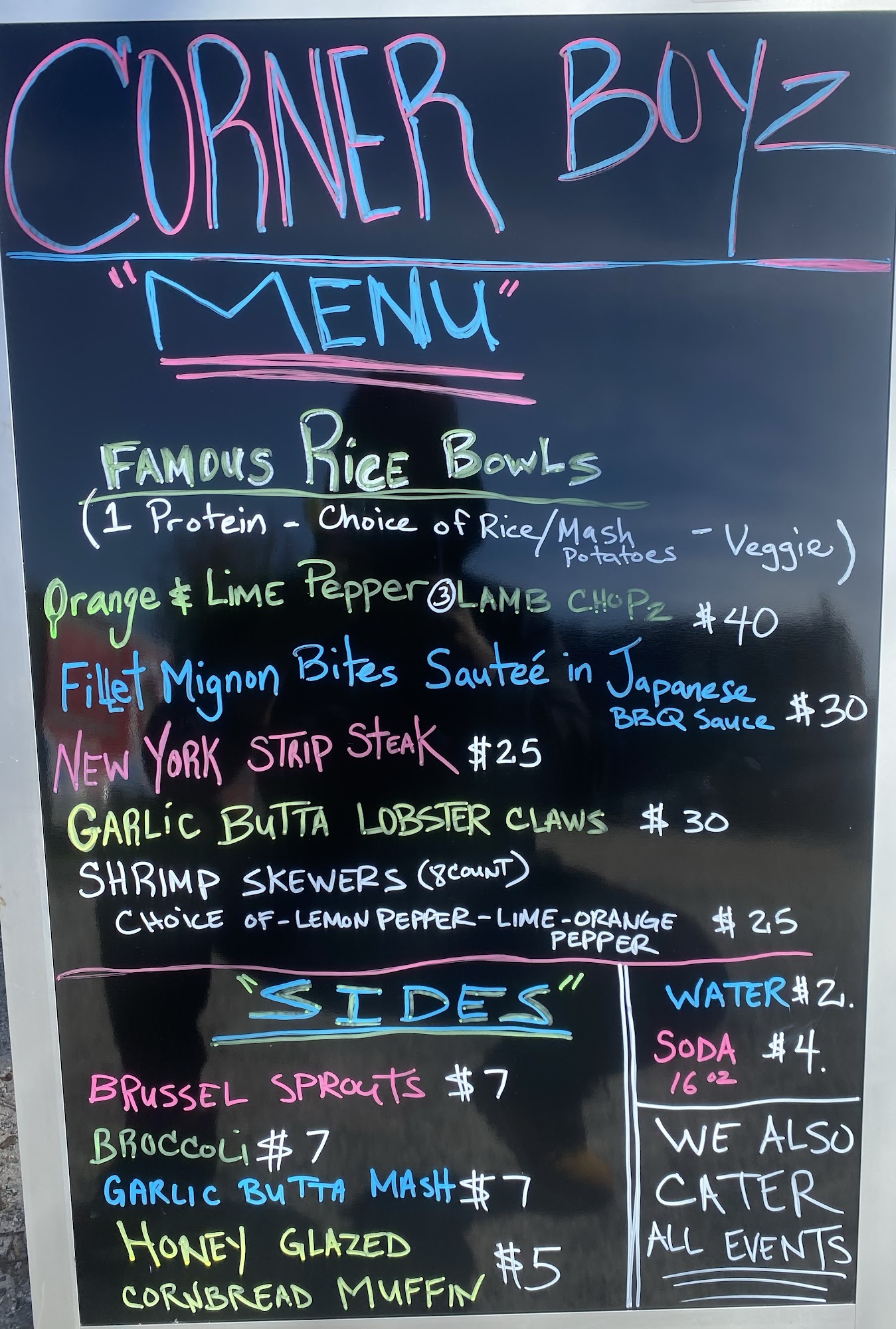 The Corner Boyz llc Menu