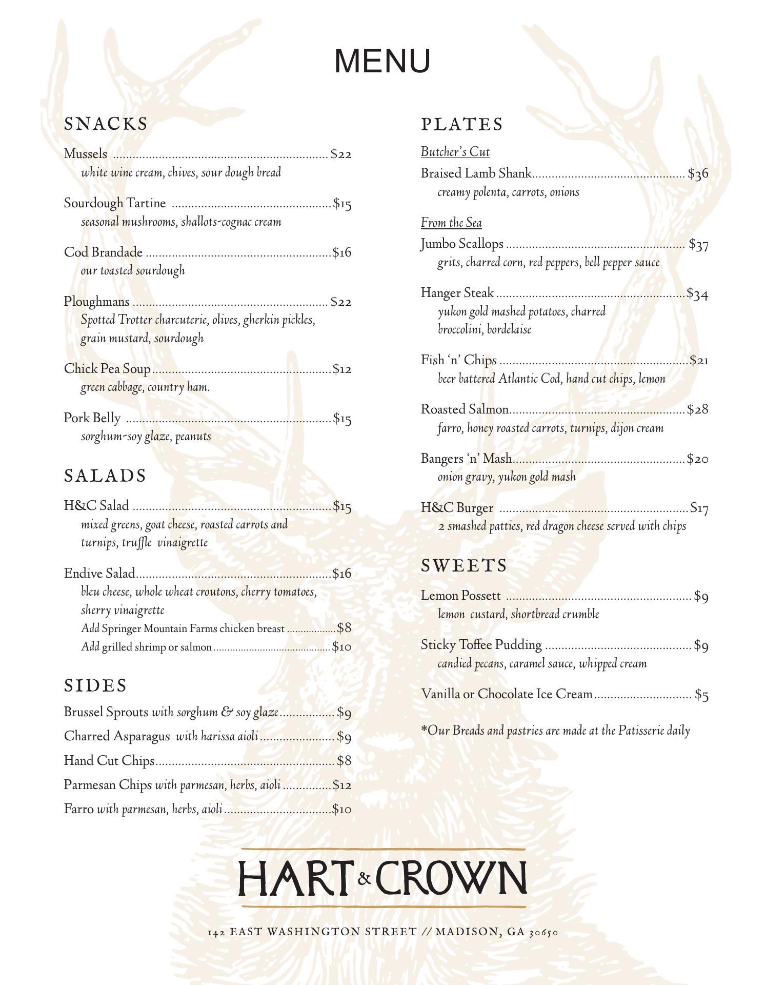 Patisserie on Main Menu