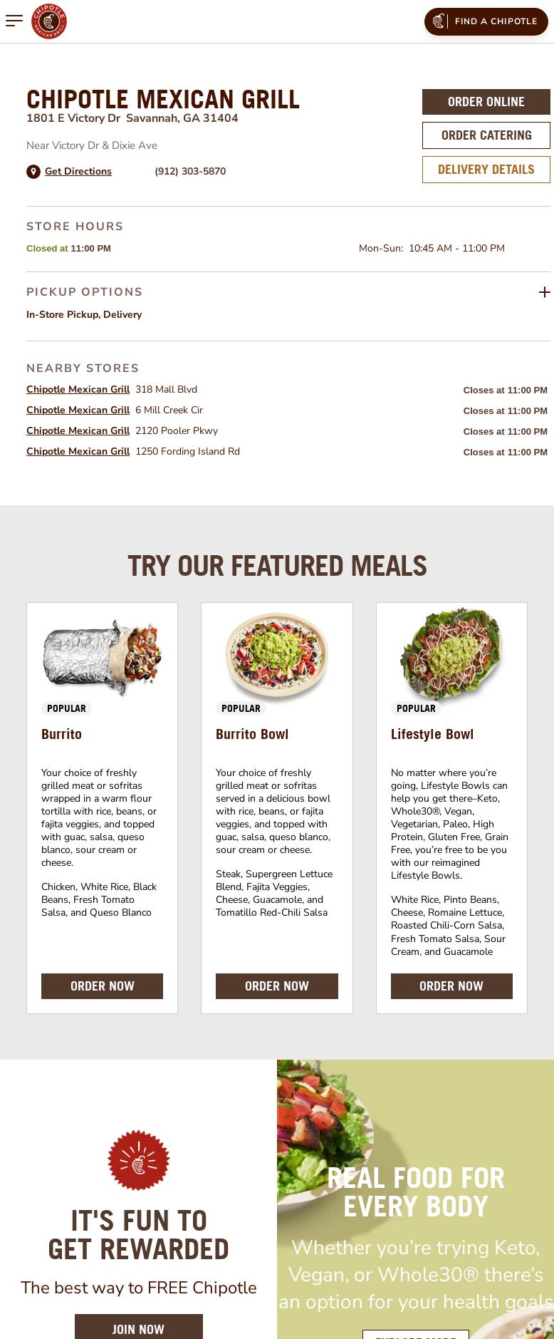 Chipotle Mexican Grill Menu