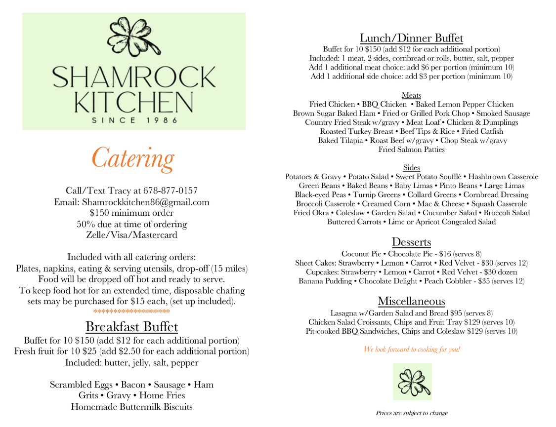 Shamrock Kitchen 1690 GA-34, Newnan, GA 30265