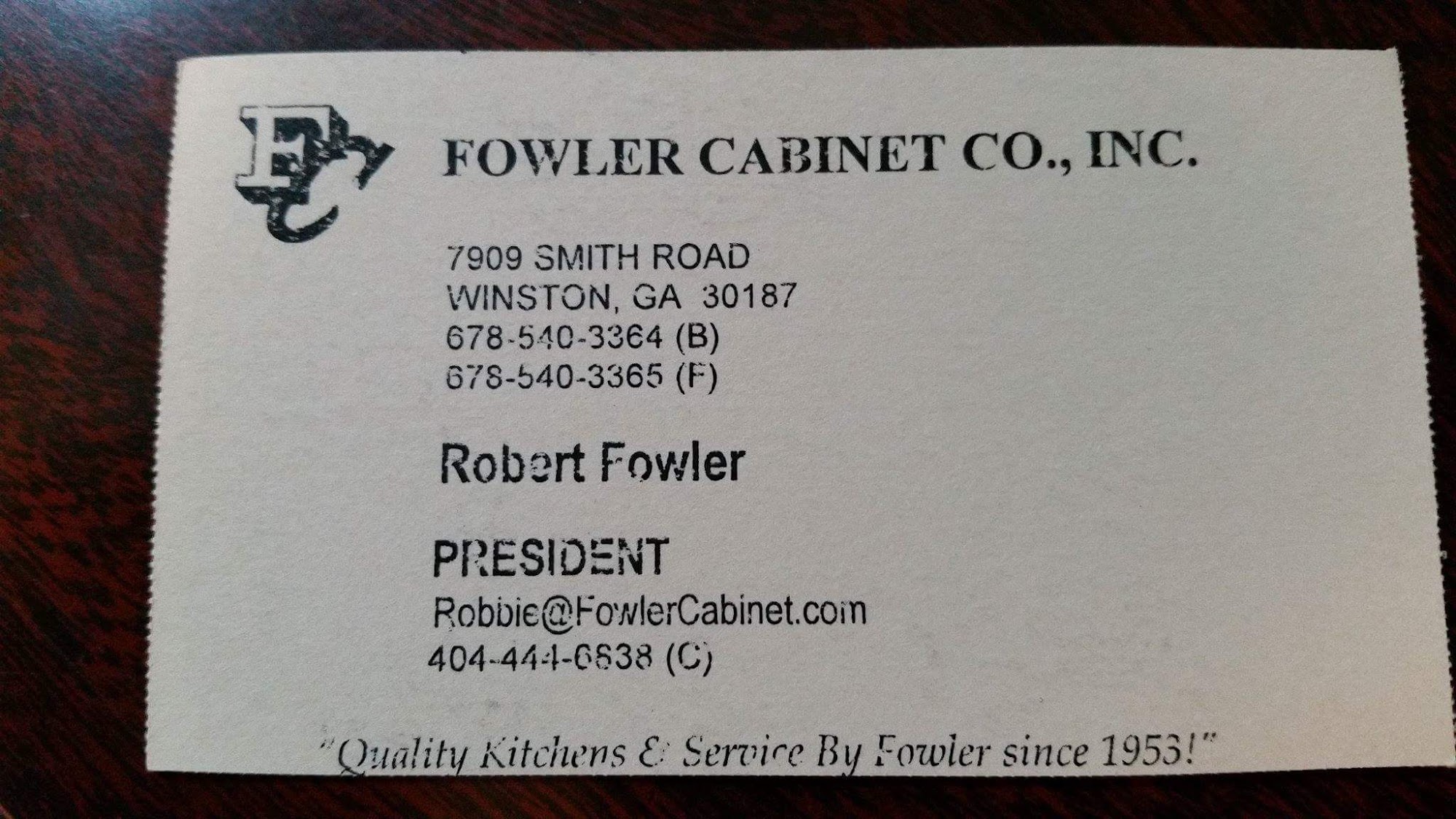 Fowler Cabinet Co Inc 7909 Smith Rd, Winston Georgia 30187
