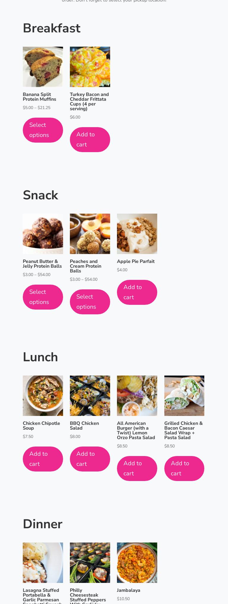 Lazy Susan Meal Prep Menu